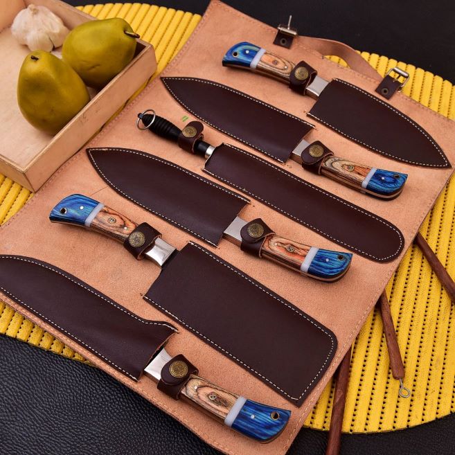 Carbon Steel Knife Bundle - Complete Kitchen Solution - Perfect Gift for Housewarming.