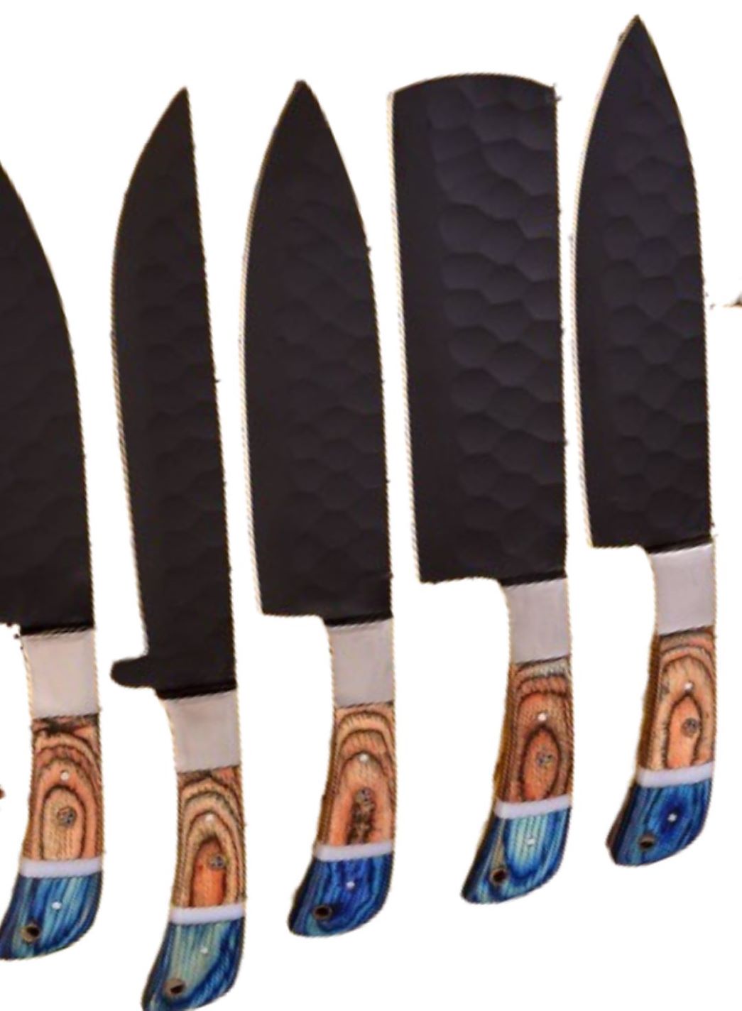 "Precision Crafted Carbon Steel Kitchen Knife Set | Handmade Chef's Knives Collection” - 5 Pieces Knife Set (# SXC 2101)