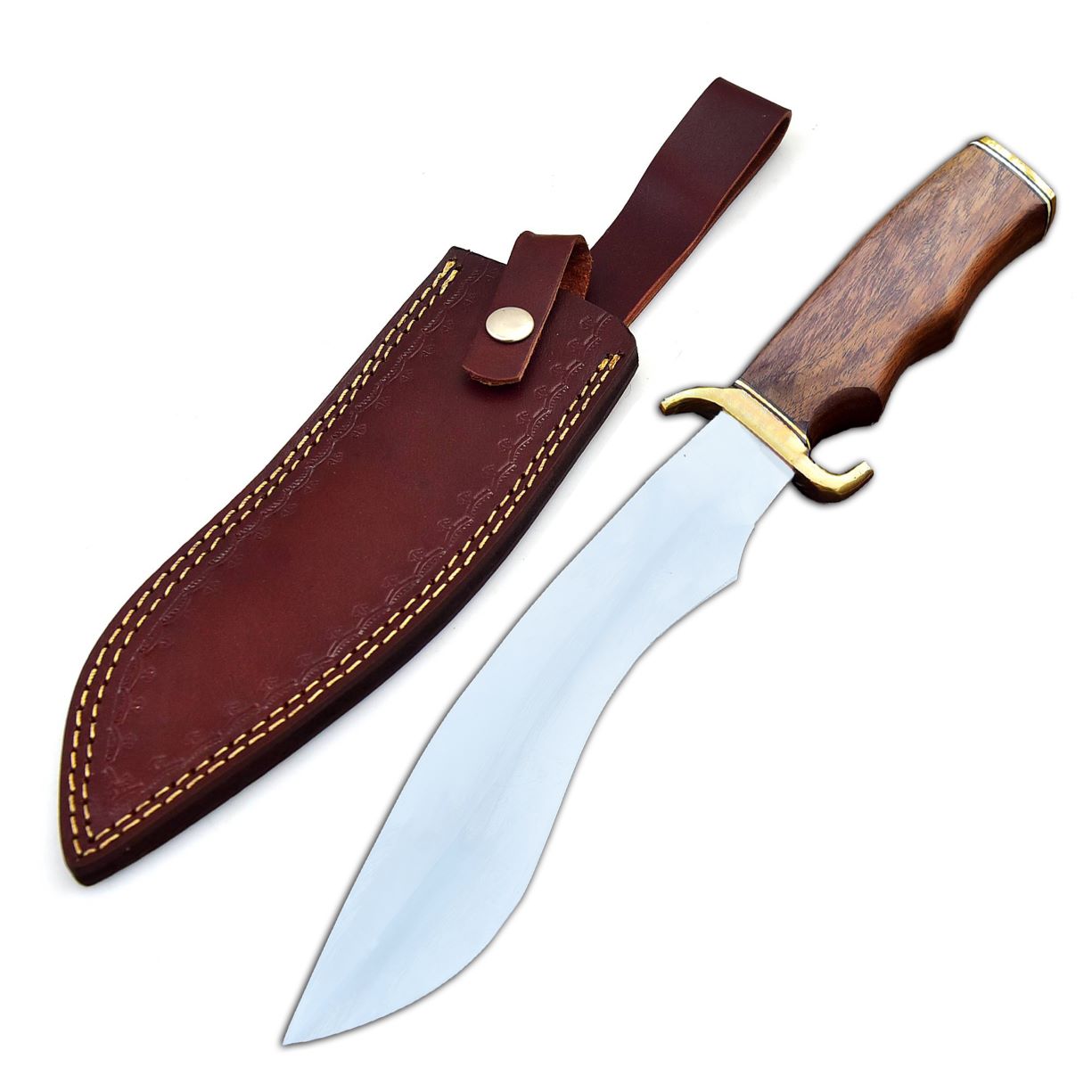 stainless steel hunting knife full view on stump – SXH 1115