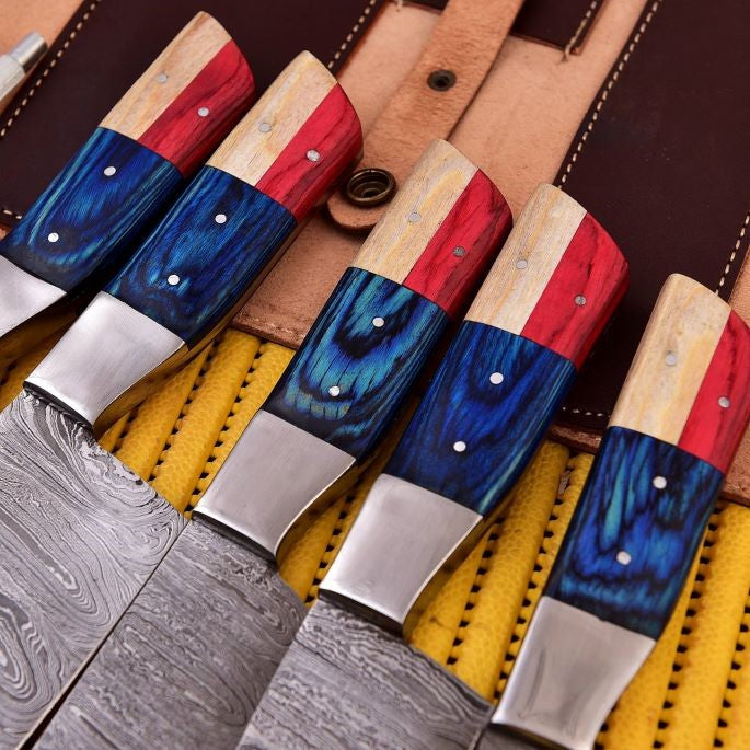 "Ergonomic Damascus Steel Kitchen Knives - Aesthetic, Durable, and Balanced"