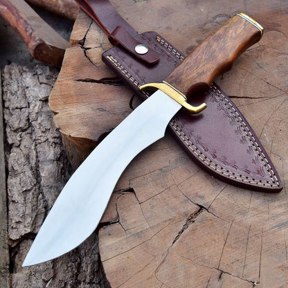 Hand-Forged Stainless Steel Tracker knife with brass guard